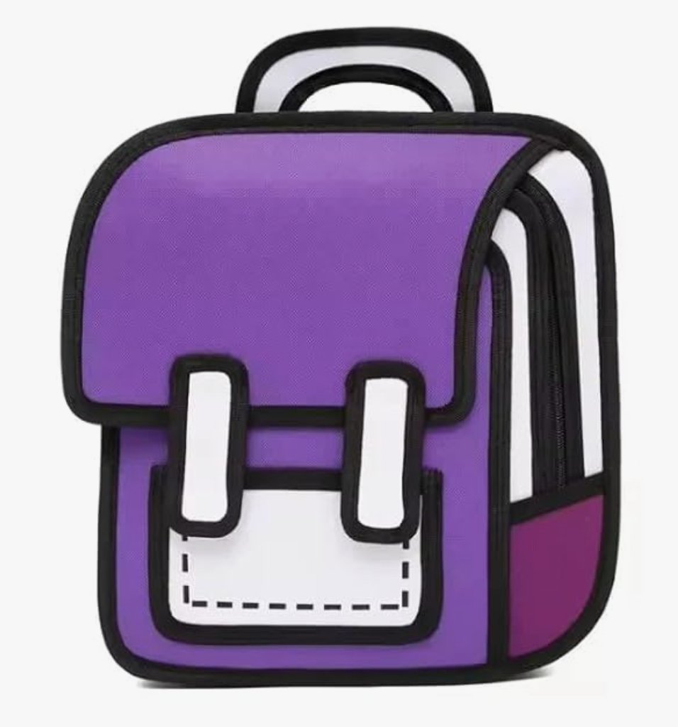 2D Cartoon Backpack Purple